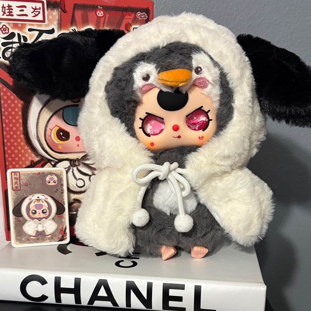 I'm Not a Warrior -puppy penguin CONFIRMED NIB . Special custom face